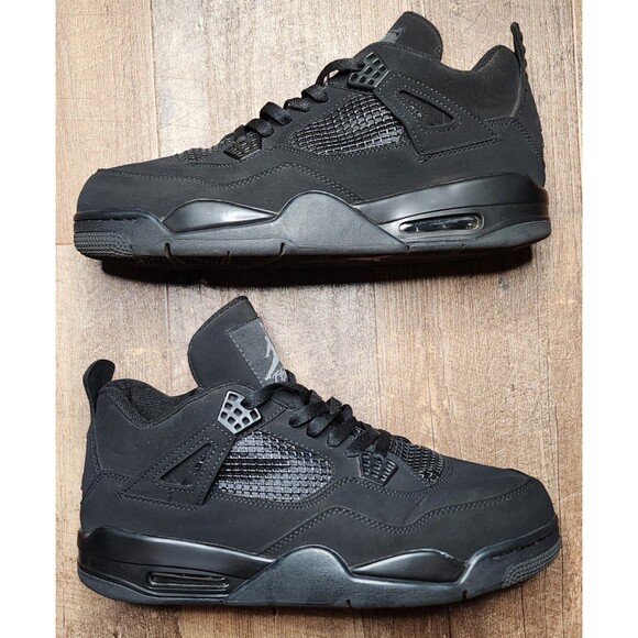 Nike Air Jordan 4 Retro Size 13 Black 136013-001 - Picture 1 of 10